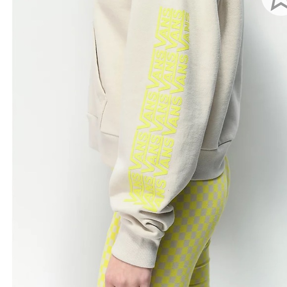 VANS Fair Well Rainy Day Crop Hoodie Cream Women’s - Picture 3 of 8